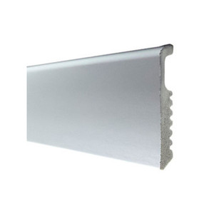 Battiscopa 75x8 Polistirene Liscio 200 Cm Alluminio - Product Image 1