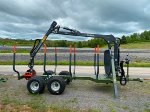 Remolque hidráulico de madera para Tractor agrícola Atv con grúa, cabrestante de Control remoto para maquinaria forestal - Product Image 6