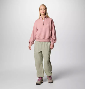 Sudadera holgada de lana de Color sólido con media cremallera hecha en fábrica para mujer, sudadera de gran tamaño con cremallera y hombros caídos, sudadera con media cremallera - Product Image 3