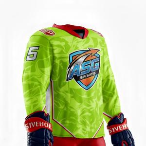 Tenues de hockey sur glace personnalisées pour adultes, 100% polyester, vêtements de sport respirants avec logo frontal, service OEM - Product Image 5