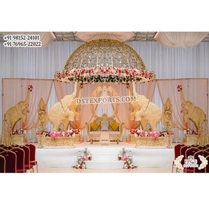 Indian & Western Fusion Wedding Dome Stage Elegance Wedding Party Open Stage Srilankan Wedding White Reception Stage - Product Image 1