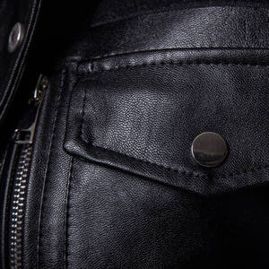 Chaqueta de piel de oveja con cuello levantado de longitud media de estilo sofisticado Premium para hombre, chaqueta con calefacción para motocicleta al aire libre para invierno - Product Image 4