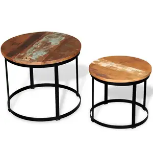 黒色の高品質の鉄で作られたモダンなサイドテーブル主に使用されるリビングルームダイニングルームラウンドトップ木製