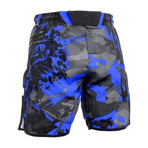 Pantalones cortos de boxeo con estampado de sublimación para hombre, pantalones cortos deportivos MMA hechos en fábrica, cintura elástica, MOQ bajo, ropa de artes marciales - Product Image 2