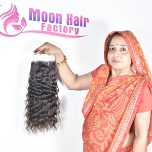 Extensiones de Cabello Humano Remy Virgen Natural Rizado con Cierre, Hechas en India, Precio de Mayoreo - Product Image 4