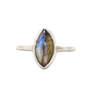 Best Seller 925 Anillo de piedras preciosas de declaración personalizada de calidad superior Corte de labradorita Directo al por mayor Bodas Vendedor de joyería superior - Product Image 1