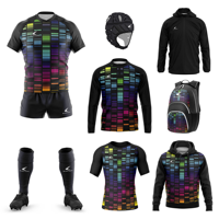 Camiseta de Rugby para Hombre, Transpirable, Antibacteriana, de Secado Rápido, con Estampado por Sublimación, para Adultos, de Spandex y Poliéster, Paquete Combinado, Fútbol