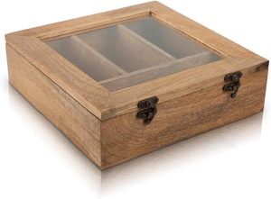 Organizador de Especias para Té de Madera Natural |   Diseño Plegable |   Compartimentos Ajustables para Hierbas Sueltas |   Cocina Multiusos Ecológica - Product Image 2