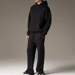 Conjunto de pantalones de chándal y Sudadera con capucha de dos piezas de invierno de alta calidad para hombre, Sudadera con capucha de peso pesado personalizada para hombre, chándales - Product Image 3