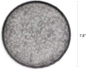 Métal galvanisé Plateau rond de 7.8 pouces Plateau décoratif Bords ondulés - Product Image 3