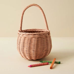 Panier de rangement pour fleurs et fruits en rotin tissé à la main avec poignée nouveau design paniers en bambou pour organiser des fleurs couleur marron - Product Image 5