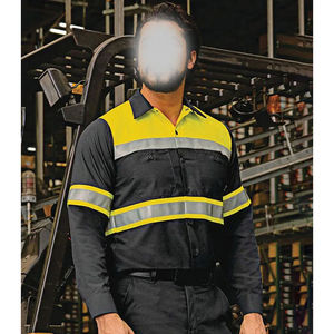 Camisetas DE SEGURIDAD reflectantes de alta visibilidad Logotipo personalizado Hola Vis Trabajo de manga larga Alta visibilidad Seguridad Trabajo Polo Camisa - Product Image 5