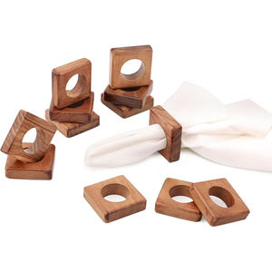 Vaisselle écologique ronds de serviette de table de qualité supérieure ronds de serviette en bois design carré porte-mouchoirs pour restaurant et usage domestique - Product Image 6