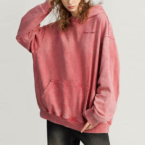 2025 Trending Oversized Acid Wash Pullover Vintage Sudadera con capucha y sudaderas para mujer para invierno Wash Hoodies de alta calidad - Product Image 3