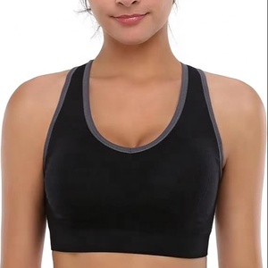 Wholesale Seamless Racerback Sports Bra for Women's High Impact Support Yoga Gym Workout Fitness <b>Top</b> with Removable Pads 280GSM - Product Image 1