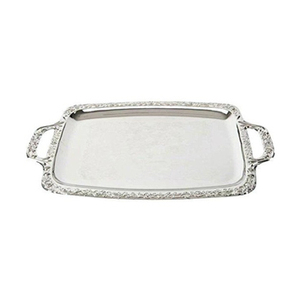 Bandeja de metal plateada Premium para servir té y café, perfecta para la cocina casera y el uso en eventos - Product Image 4