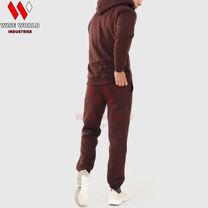 Ensemble de survêtement en coton respirant uni de couleur café pour hommes, 2 pièces, jogging athlétique, vêtements de sport décontractés unisexes pour adultes - Product Image 4