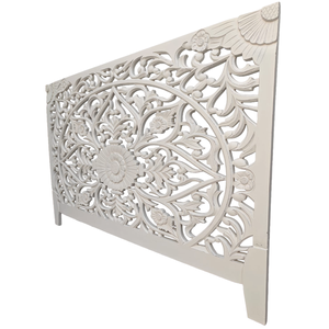 Hand Carving Antique Copper Brown Finish Wood Carving <b>Wall</b> <b>Mounted</b> Bedroom Furniture <b>Headboard</b> Mandala Luxury Residence Plaques - Product Image 4