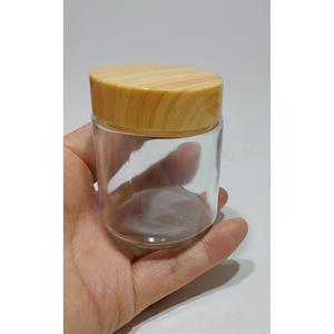 10 pz 100ml barattolo vuoto trasparente, barattolo di vetro con coperchio di bambù adatto per crema e candela