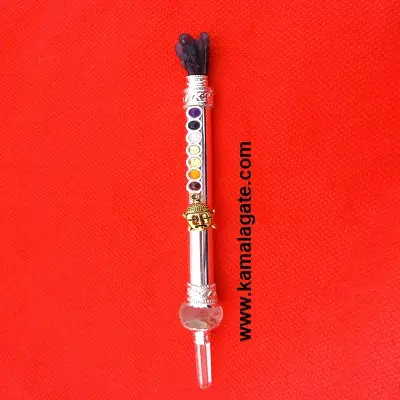 Gemstone natural Reiki Healing Metal Stick With Crystal Chakra Bonded Angel healing sticks Chakra Metal Healing stick