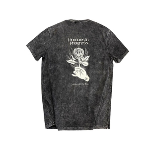 T-shirt décontracté à manches courtes et col rond pour homme, coupe ample, en tissu Dobby 100 % coton lavé 230 g – Collection Humans in Progress - Product Image 2