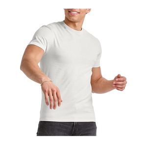 Camiseta de manga corta para hombre de alta calidad Logotipo personalizado Moda Deportes Fitness Wear 100% Algodón O-cuello Camiseta en blanco - Product Image 6