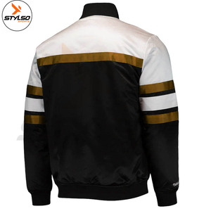 Veste universitaire en satin sur mesure pour l'hiver Veste universitaire en baseball en satin fabriquée à la main au Pakistan - Product Image 4