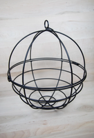 Jardinière suspendue globe antique au design moderne et épuré, en fer thermolaqué, décorative, pour intérieur et extérieur, panier suspendu réutilisable