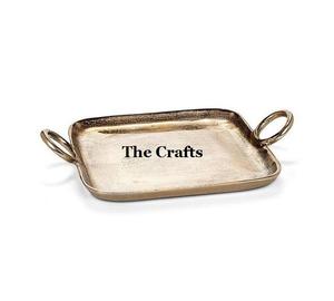 Bandeja de servicio de té y café de diseño maravilloso en bandeja de servicio decorativa de fiesta de boda de color dorado de aluminio - Product Image 1