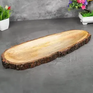 Bandeja de Servir de Madera con Acabado Pulido Elegante, Apta para Uso Doméstico y en Restaurantes, para Comidas, Fiestas, Aperitivos y Bebidas, Duradera, Elegante y Ecológica - Product Image 4