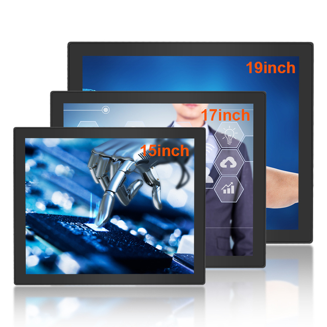 27 Inch Embedded Ip65 Waterproof Industrial Touch Screen Monitors 10 15 21.5 Inch Capacitive Car Monitors
