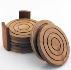 Coupe Pad Disque Tranches Dessous De Verre Rond Blanc Bois Personnalisé Inachevé En Bois Naturel Sculpture En Bois - Product Image 2