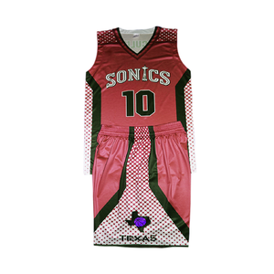 Uniforme de baloncesto juvenil, tela de malla de poliéster, diseño personalizado, pantalones cortos de baloncesto con jersey - Product Image 4