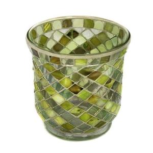 Décoration de Table Design de mosaïque de verre Multiple avec support porte-bougie de cheminée en verre finition Antique lampe à bougie Hurricane - Product Image 2