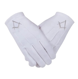 Guantes Masónicos al por Mayor, Regalia Masónica de Alta Calidad, Guante Masónico Blanco 100% Algodón con Parche Personalizado |   OEM Según Demanda - Product Image 6