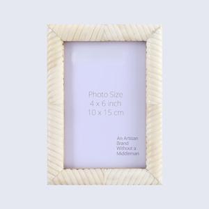 Incrustaciones de hueso hechas a mano ecológicas creativas modernas geométricas ligeras de montaje en pared marco de fotos de alta calidad - Product Image 1