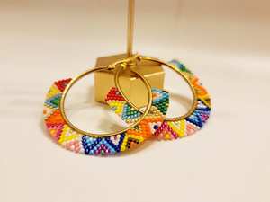 Pendientes de cuentas bohemias con flecos en cascada Andy de diseño turquesa, regalo de joyería único - Product Image 5