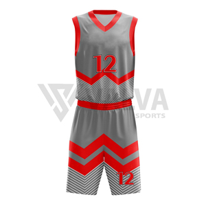 Ensemble de vêtements de sport de basketball personnalisable, à séchage rapide, antibactérien, anti-UV, en polyester BSCI, avec impression par transfert thermique respirante - Product Image 2