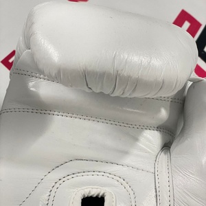 ถุงมือชกมวยคุณภาพพรีเมียมแบบสั่งทำพิเศษ No Boxing No Life รุ่นผูกเชือก สีขาว สำหรับฝึกซ้อม ผลิตตามแบบ OEM หนังแท้ระดับมืออาชีพ - Product Image 4