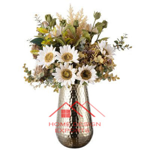 แจกันกระถางดอกไม้ดีไซน์ด้วยค้อนสีเงินตกแต่งบ้านขนาดต่างๆ - Product Image 1