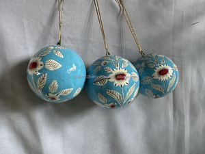 Adornos navideños personalizables de papel azul Mache, adornos navideños impresos UV para decoración colgante, MOQ 100 Uds. - Product Image 4