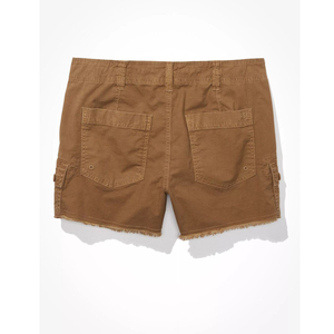 Shorts en jean marron pour femmes de qualité supérieure respirant Pakistan Design poches à boutons décontracté short taille haute lavé à chaud - Product Image 4