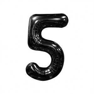 Globos de Fiesta con Número, Color Negro N5, 100 cm, Bolsa de 12 Unidades - Product Image 2