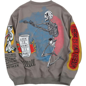 Sweats à capuche personnalisés graphique sweat à col rond Hip Hop à manches longues thermique Vintage surdimensionné respirant Streetwear pour hommes femmes - Product Image 3
