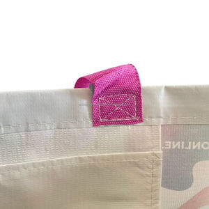 Sac à provisions de vêtements recyclés en PET éco-réutilisable imprimé avec logo personnalisé sac à provisions de haute qualité ECOBAG VINA modèle E03 à moyen manche fabriqué - Product Image 3