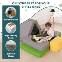Canapé de jeu modulaire pliable et convertible pour enfants, personnalisable OEM, canapé de jeu en mousse sectionnel combiné pour enfants pour salle de jeux