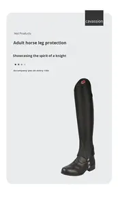 Guêtres d'équitation réversibles en cuir de vachette pour hommes, protections pour les jambes, équipement d'équitation avec échantillon gratuit - Product Image 4