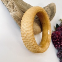 Amberstone Takı El Oyması Petek Dokulu Doğal Baltık Kehribar Bileklik Sarı Nişan Bilekliği