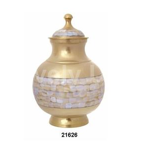 Madre de perla Metal Latón Cremación Memorial Burial Urna para cenizas humanas con espejo pulido - Product Image 1