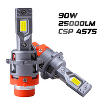 Phares LED Série D 90W 25000LM Canbus D2R D4R Plug and Play, ampoules LED D2S D4S pour voitures